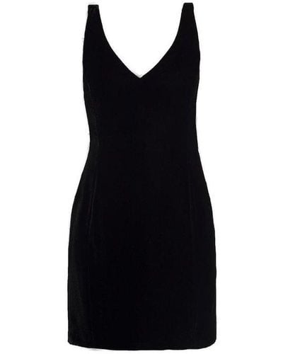 Emporio Armani V-neck Sleeveless Mini Dress - Black