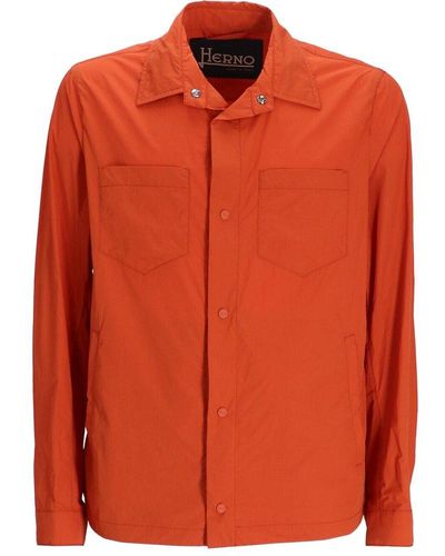 Herno Long-sleeved Button-up Shirt - Orange