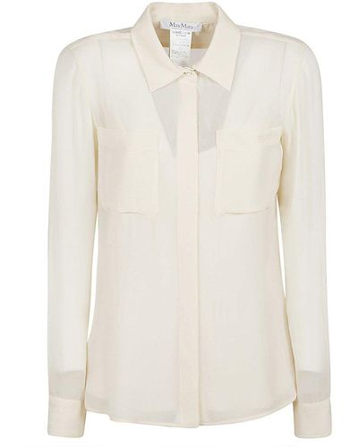 Max Mara Georgette Tunic Sleeves Shirt - White