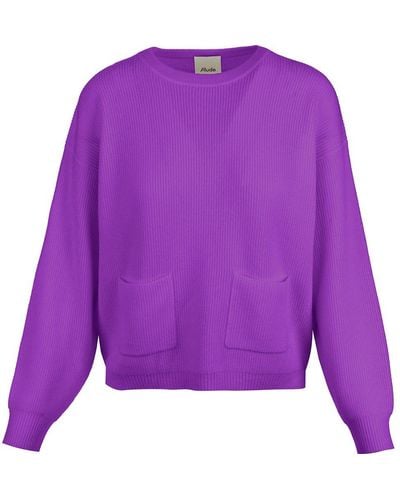 Allude Crewneck Knitted Sweater - Purple