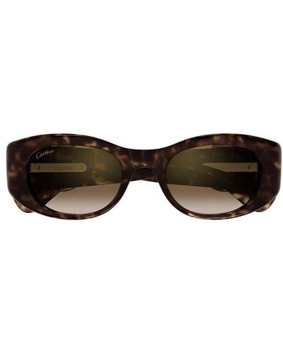 Cartier Cat-eye Frame Sunglasses - Brown