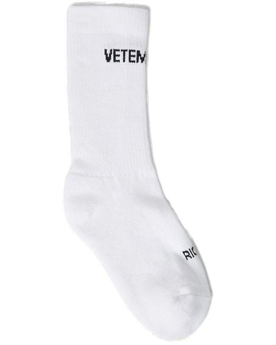 Vetements Logo Intarsia Socks - White