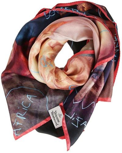 Vivienne Westwood The Kiss Square Shape Scarf - Pink