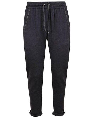 Brunello Cucinelli Drawstring Tapered Joggers - Blue
