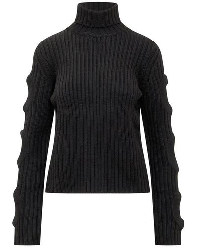 JW Anderson Cut-out Detailed High-neck Sweater - Black