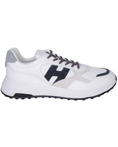 Hogan Logo Patch Lace-up Trainers - White