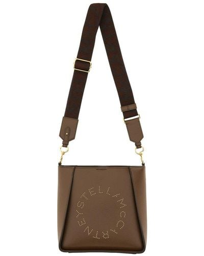 Stella McCartney Stella Logo Small Shoulder Bag - Brown