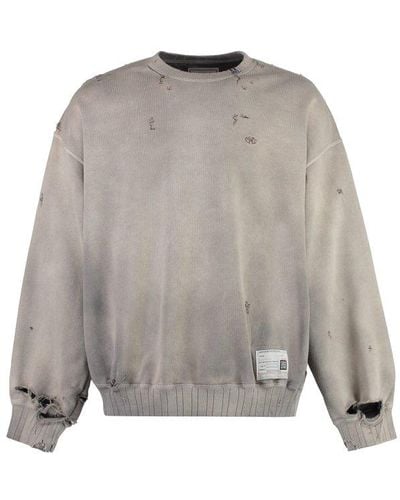 Maison Mihara Yasuhiro Distressed Crewneck Sweatshirt - Grey