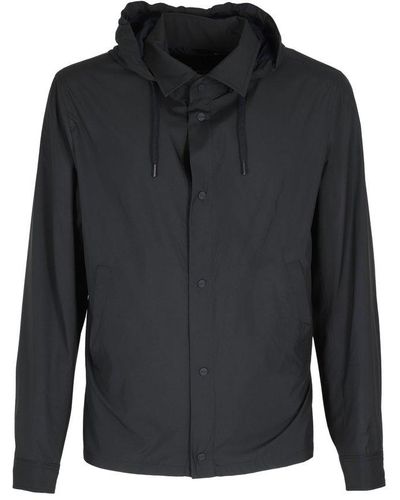 Herno Drawstring Hooded Jacket - Black