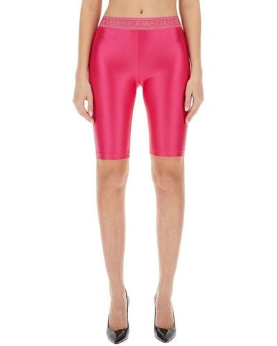 Versace Jeans Couture Logo Cycling Shorts - Pink