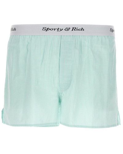 Sporty & Rich Boxer Shorts Bermuda, Short - Blue