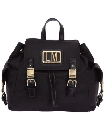 Love Moschino Rucksack Backpack Travel Lm Plaque - Black