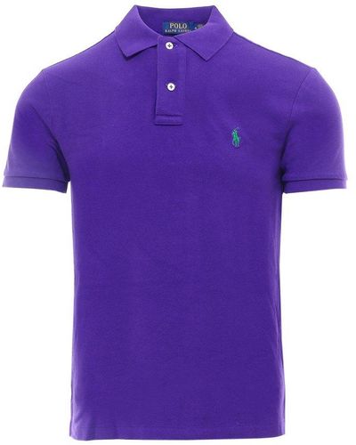 Polo Ralph Lauren Short Sleeve Cotton Polo Shirt - Purple