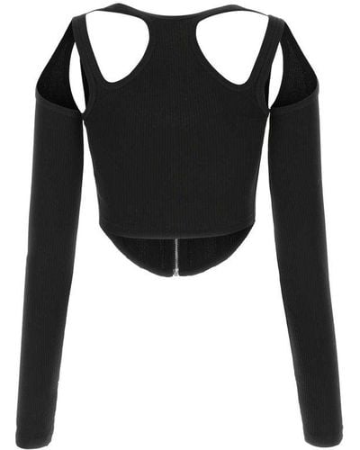 Dion Lee Shift-loop Cut-out Detailed Corset Top - Black