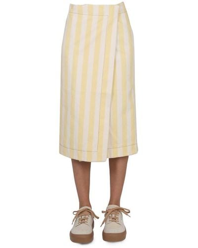 Sunnei Striped Midi Skirt - Natural