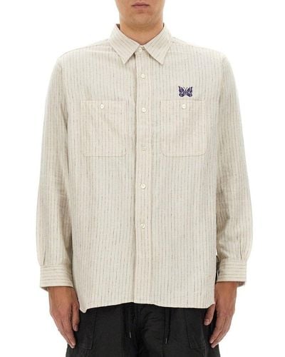 Needles Buttoned Long-sleeved Shirt - White