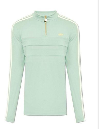 adidas Originals Zip Detailed Long-sleeved Sweatshirt - Green