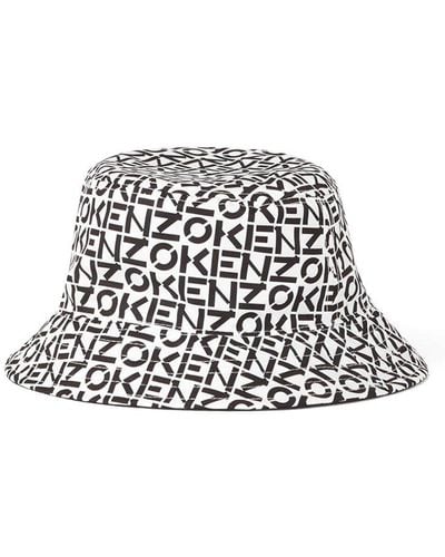 KENZO Monogram Reversible Bucket Hat - Black