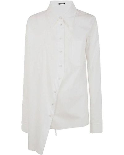 Ann Demeulemeester Long Sleeved Buttoned Shirt - White
