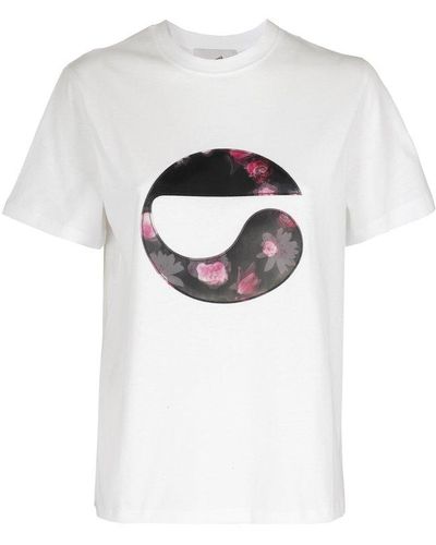Coperni Flower-printed Crewneck T-shirt - White
