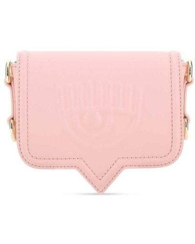 Chiara Ferragni Eyelike-embossed Foldover Top Belt Bag - Pink