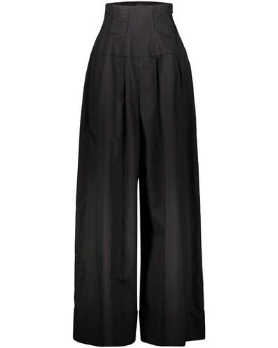 Rochas Bustier High-waisted Wide-leg Trousers - Black
