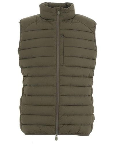 Save The Duck High-neck Quilted Gilet - Green