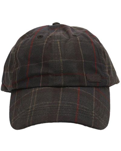 Barbour Check Waxed Cap - Black