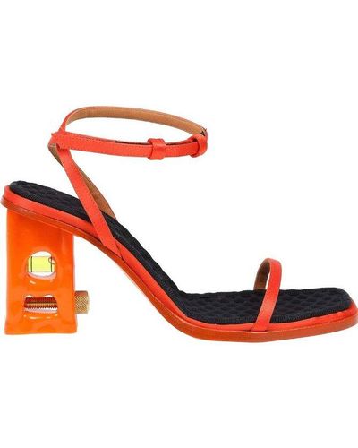 Heron Preston Bubble-level Cut-out Heeled Sandals - Orange