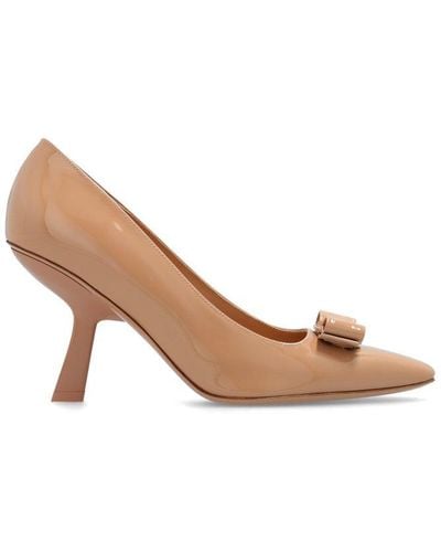 Ferragamo Vara Bow-detailed Slip-on Court Shoes - Brown