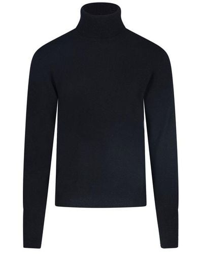 Ballantyne Roll-neck Knitted Sweater - Blue