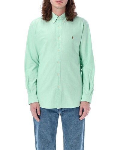Polo Ralph Lauren Polo Pony-embroidered Buttoned Shirt - Green