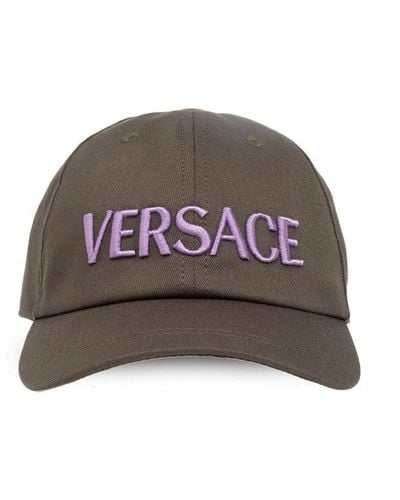 Versace Logo-embroidered Baseball Cap - Grey
