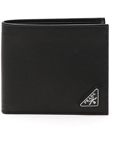 Prada Saffiano Logo Wallet - Black