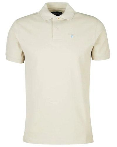Barbour Logo Embroidered Polo Shirt - Natural