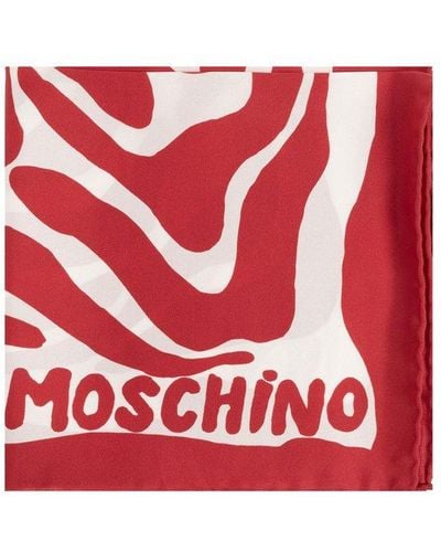 Moschino Silk Scarf, - Red