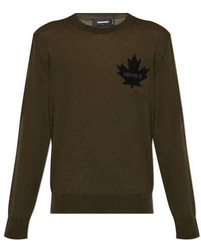 DSquared² Logo Detailed Sleeved Sweater - Green