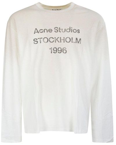 Acne Studios Cotton Hemp Long-sleeved Vintage T-shirt - White