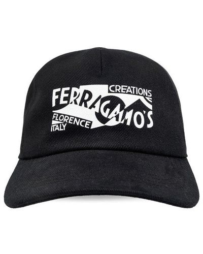 Ferragamo Logo Printed Baseball Cap - Black