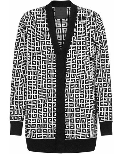 Givenchy All-over Logo Cashmere Cardigan - Black