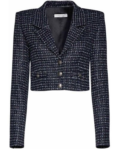 Alessandra Rich Button-up Cropped Jacket - Blue