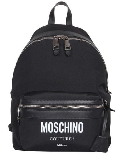 Moschino Large Backpack With Logo - Black