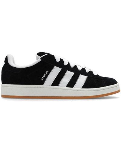 adidas Campus Brand-stripe Suede Low-top Sneakers - Black