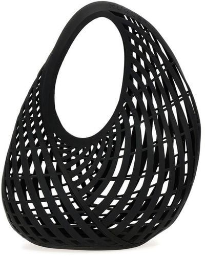 Mugler Cut-out Spiral Top Handle Bag - Black