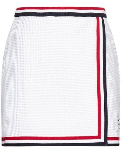 Thom Browne Rwb Striped Wrap Skirt - White