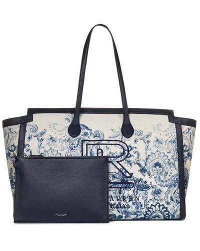 Ralph Lauren Floral Printed Tote Bag - Blue