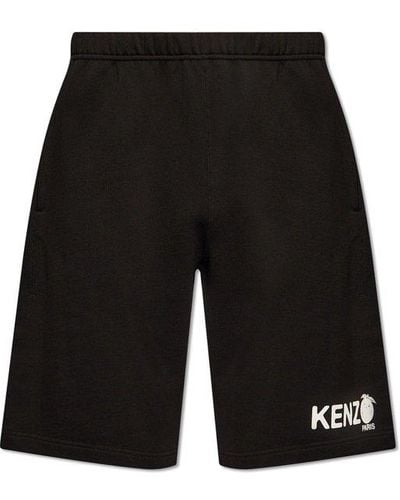KENZO Logo Printed Bermuda Shorts - Black