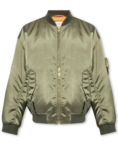 Gucci Satin Bomber Jacket - Green