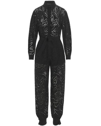 Alberta Ferretti Sangallo Embroidered Jumpsuit - Black