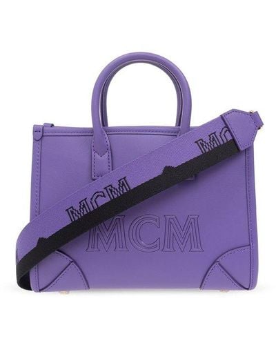 MCM München Mini Top Handle Bag - Purple